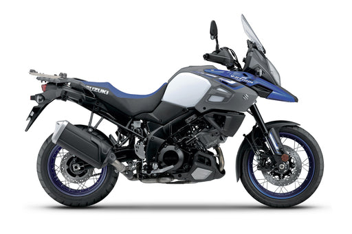 Sleek top mount on Suzuki VStrom 650 / XT - Ideal for Motorcycle Travel.
