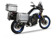 SHAD aluminum top case & panniers - lateral view - luggage set on Yamaha Tenere 700 / Rally.