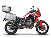 SHAD aluminum top case & panniers - side view - motorcycle luggage set on Honda Africa Twin CRF1000L